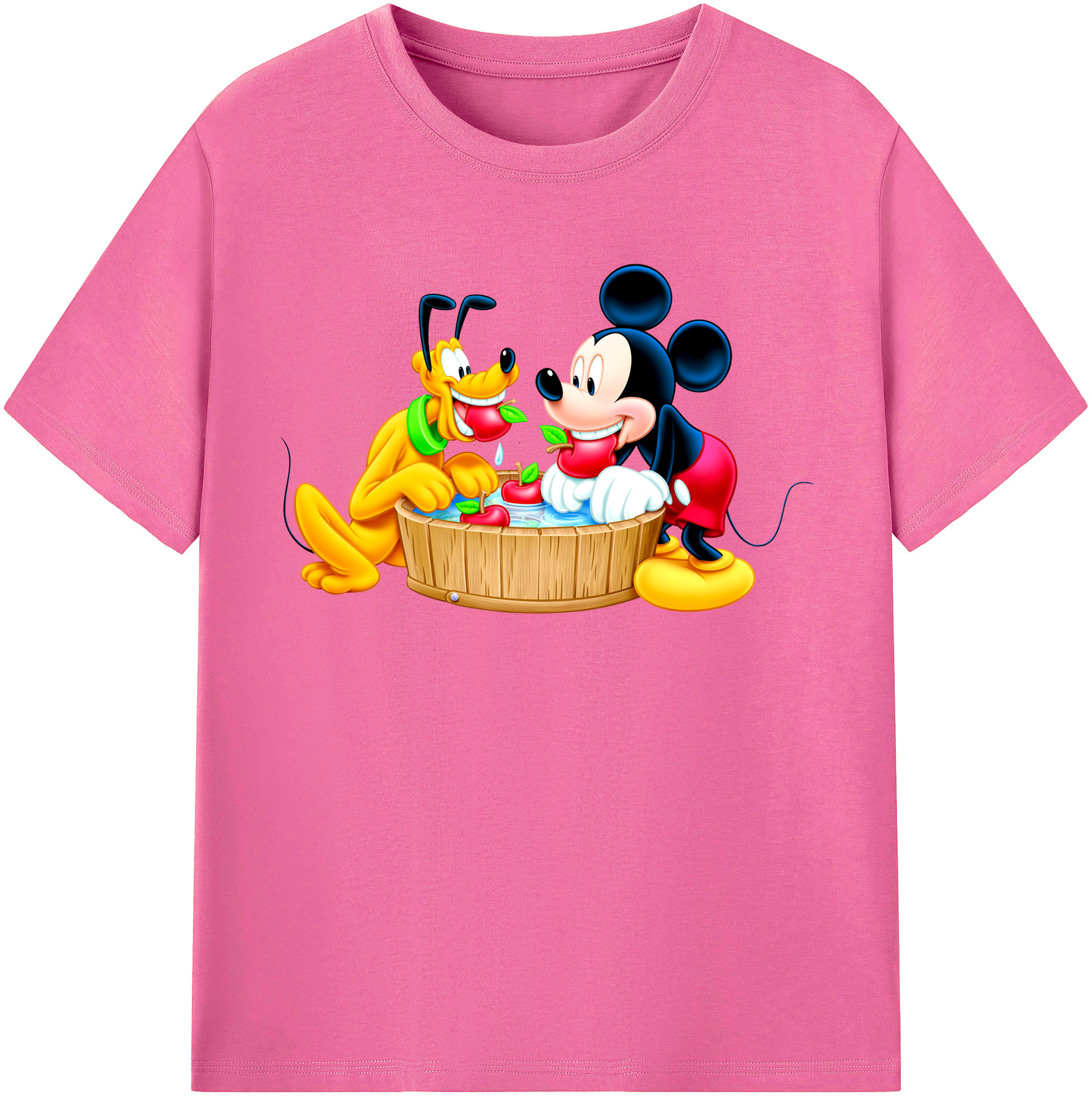 （画像用） ミッキーマウス Mickey Mouse レディースカジュアルプリントTシャツ（綿100％）